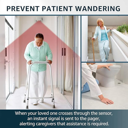 Bed Alarm Caregiver Pager with Wireless Motion Sensor Alarm Indoor Fall - Image 6