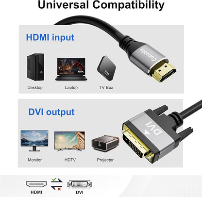 HDMI to DVI Cable 20FT, Bi-Directional DVI to HDMI Male to Male Cord, HDMI A to - Image 7