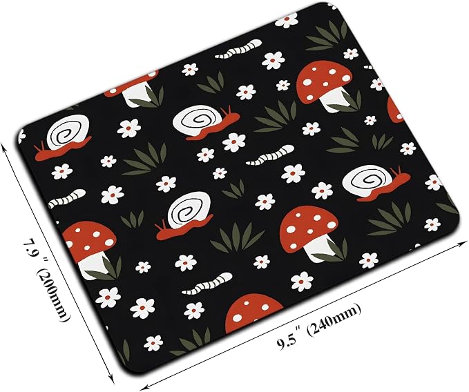 Mouse Pad, Cute Abstract Art Red Mushroom Mouse Pads - Image 2