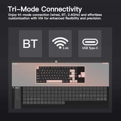 KEEBMONKEY WOBKEY Rainy 75 CNC Aluminum HMX/JWK/Cocoa Switches Triple-Mode - Image 5