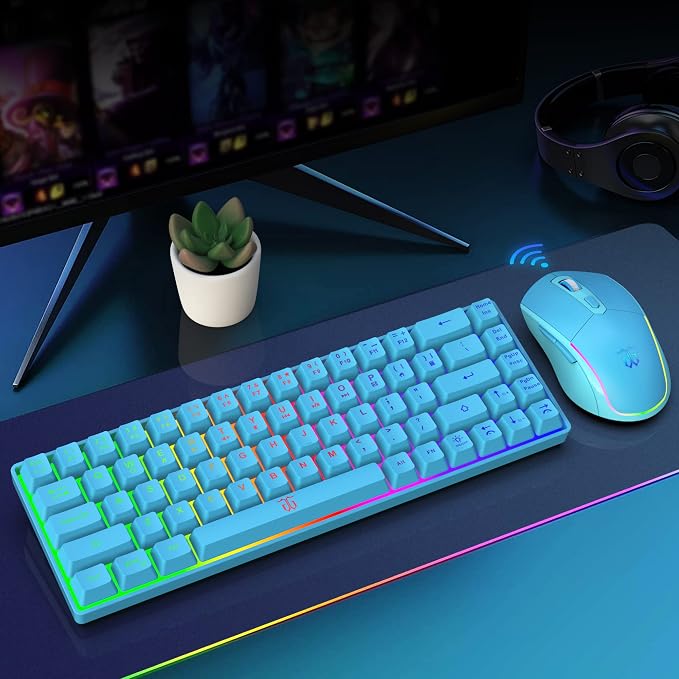 Snpurdiri 60% Wireless Gaming Keyboard and Mouse Combo, LED Backlit - Image 6