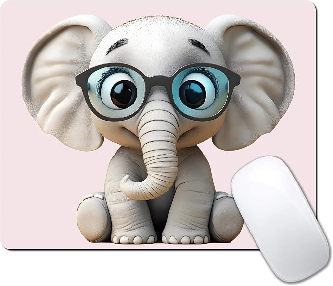 Cute Cartoon Anime Elephant Custom Mouse Pad by IMAYONDIA