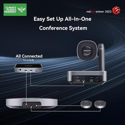 Tenveo 4K PTZ Conference Room Camera System Audio and Video Conferencing 12X - Image 3