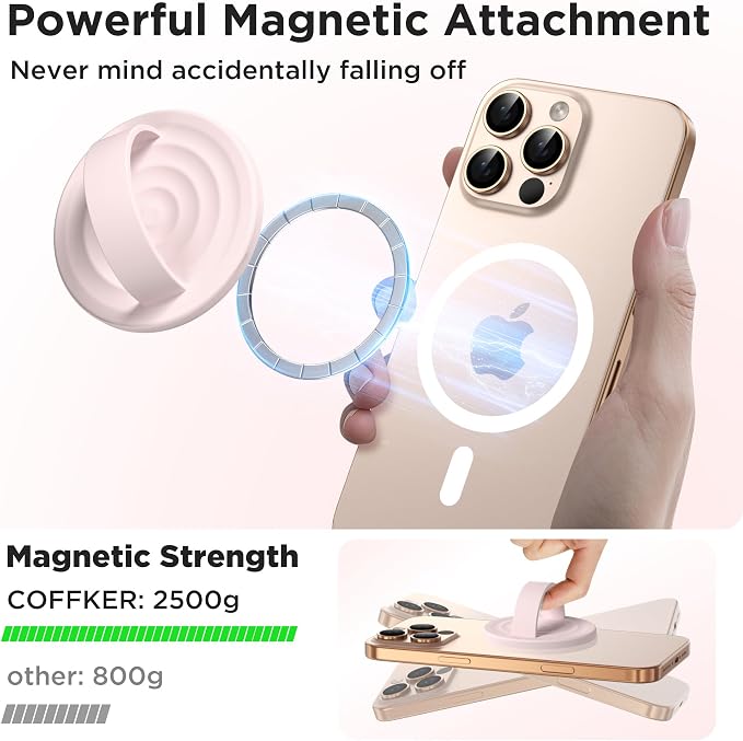 Magnetic Phone Ring Grip Holder, Silicone Finger Loop Grip, Compatible - Image 3