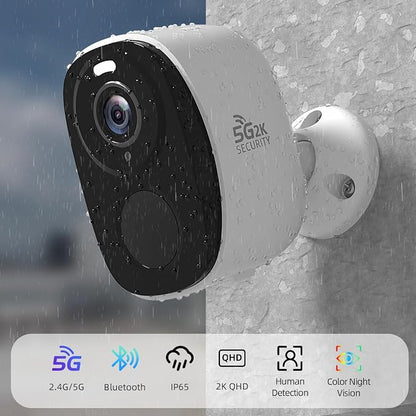 5G/2.4GHz WiFi Security Cameras Wireless Outdoor, 2K Battery Home Security - Image 2