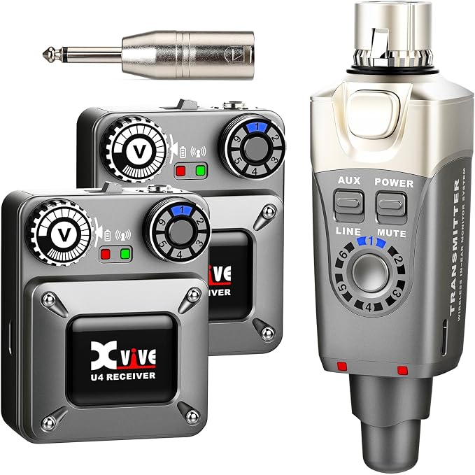 Xvive U4R2 Wireless in-Ear Monitor System Professional IEM System 1 Transmitter by Xvive
