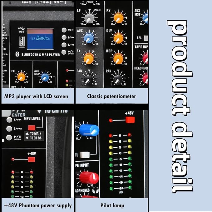 8 Channel Professional Digital Mixer Sound Board Console Bluetooth Live Studio - Image 5