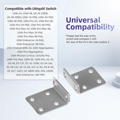 Rack Mount Kit for Ubiquiti Switch, 1U Rack Ears for Ubiquiti 16/24/48 Series - Image 5