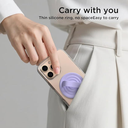 Magnetic Phone Ring Grip Holder, Silicone Finger Loop Grip, Compatible - Image 9