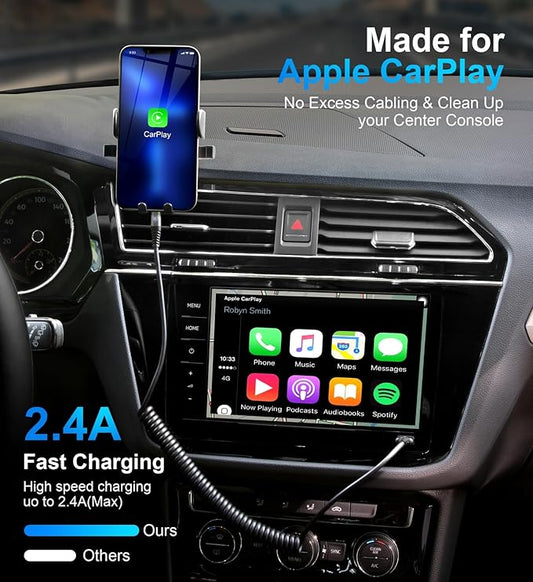 iPhone Charger Cable 6FT for Car, Coiled Lightning Cable 2 Pack 6 Feet - Image 2
