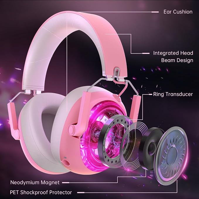Wireless Gaming Headset for PS5, Gamer Headphones for Nintendo Switch, 50H - Image 3