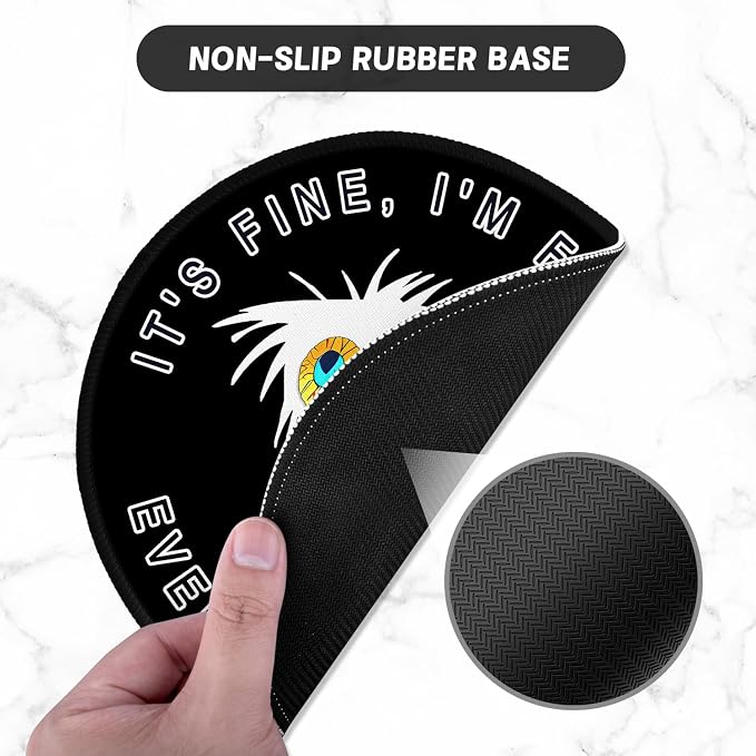 ITNRSIIET Round Mouse Pad with Stitched Edge Premium-Textured Waterproof - Image 3