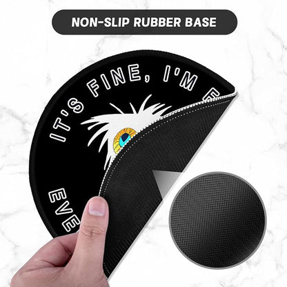 ITNRSIIET Round Mouse Pad with Stitched Edge Premium-Textured Waterproof - Image 3