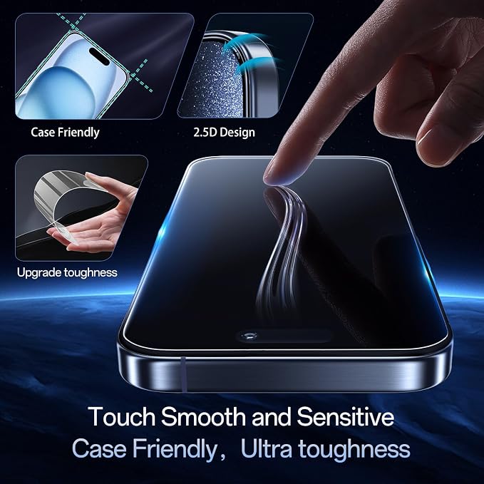 Screen Protector for iPhone 15 Plus, HD Clear, 9H Hardness, No Bubbles - Image 7