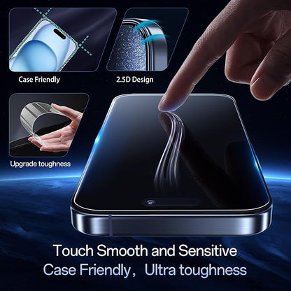 Screen Protector for iPhone 15, HD Clear, 9H Hardness, No Bubbles, Case Friendly - Image 6