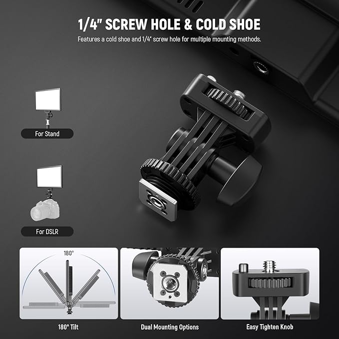 NEEWER 192 LED Video Light Panel, 20W Ultra Thin 8000mAh Bi Color Dimmable DSLR - Image 6
