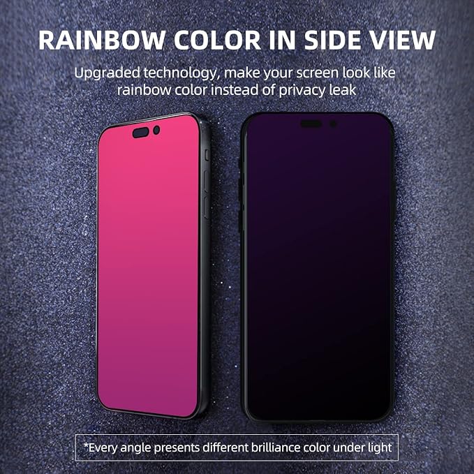 EGKimBa for iPhone 17 Pro Max Privacy Screen Protector, Gradient Color Tempered - Image 3
