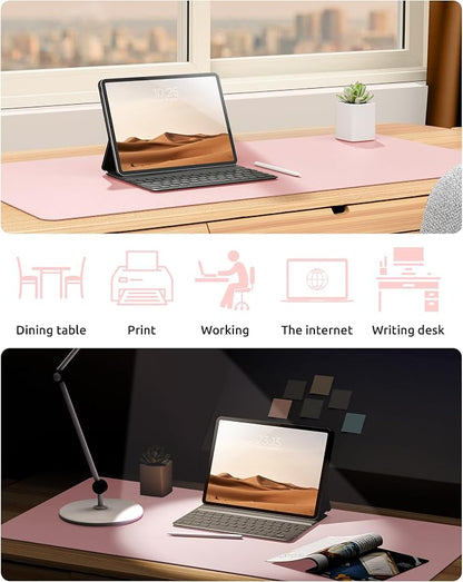 YSAGi Leather Desk Protector, Office Mat, Large Mouse Mat, Non-Slip PU Leather - Image 6