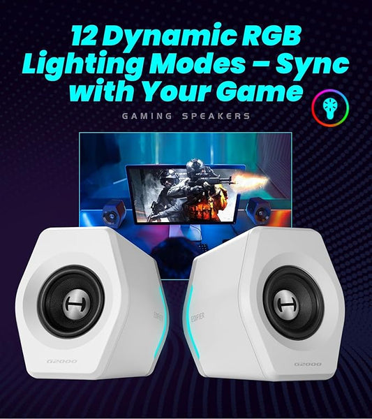 Edifier Hecate RGB Gaming Speakers, 32W Peak Power, Game/Movie/Music Modes - Image 2