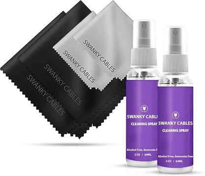 Swanky Computer Screen Cleaner Kit: Set of Electronic Cleaner Spray Microfiber by SWANKYCABLES