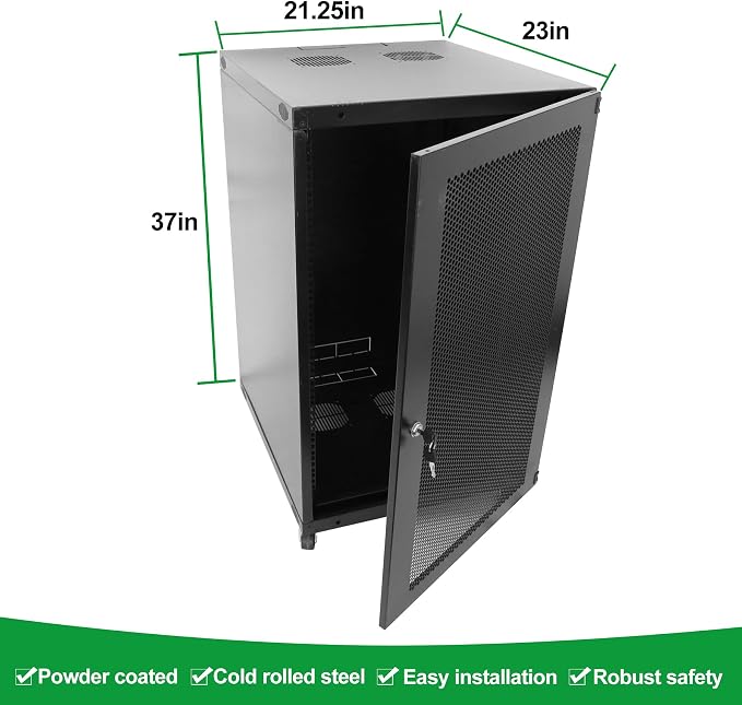 18U Server Cabinet Wall Mount Rack Enclosure - Image 2
