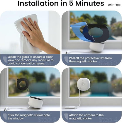 INFIYA 2K No Drill Window Camera-2 Pack 2.4Ghz & 5Ghz WiFi Dome Cameras - Image 5