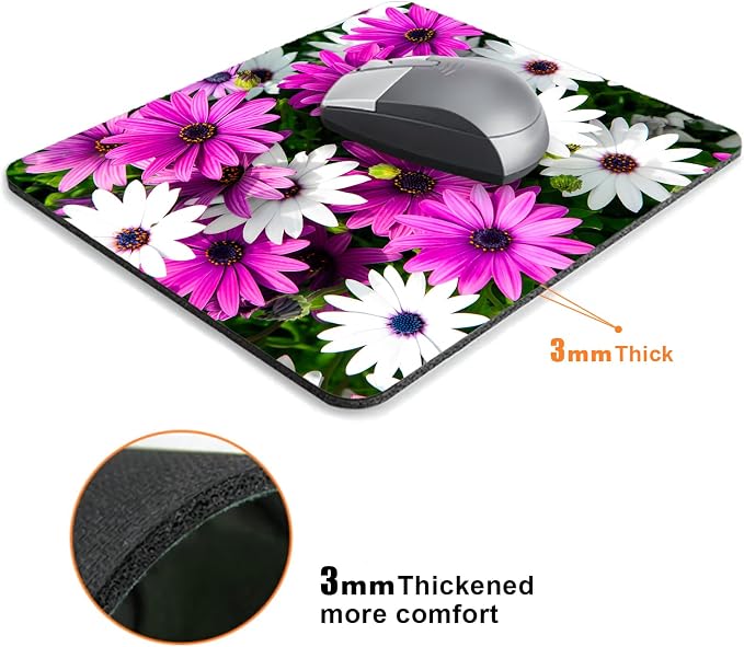 Purple and White Flowers Mouse Pads - Image 3