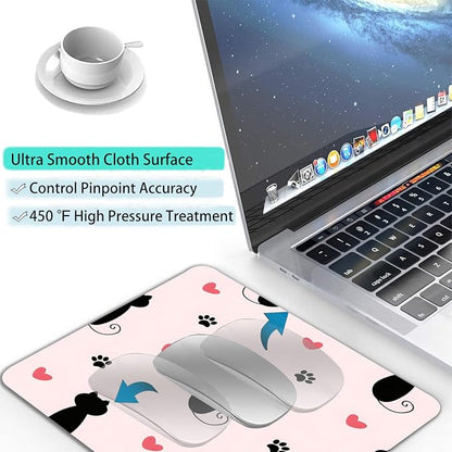 Cute Heart Cartoon Black Cat Paw Custom Mouse Pad - Image 4
