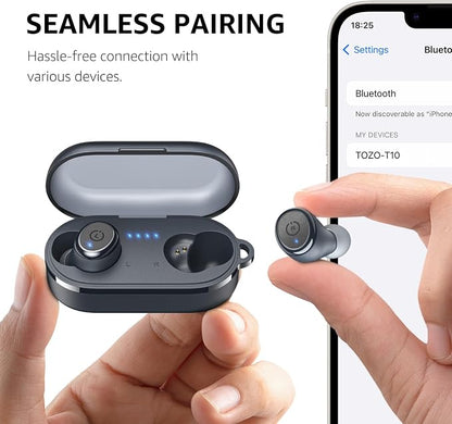 TOZO T10 Wireless Earbuds Bluetooth 5.3 Headphones, App Customize EQ, Ergonomic - Image 8