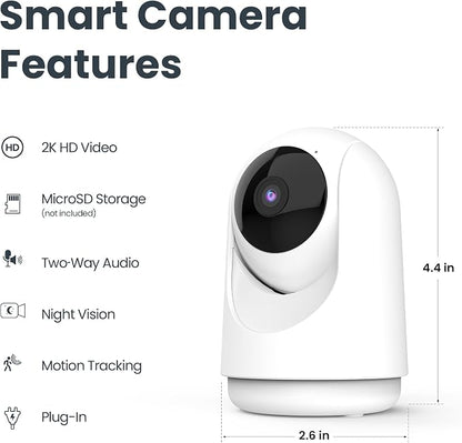 Feit Electric Smart Indoor Pan Tilt Baby Monitor Camera, 2K WiFi Security Camera - Image 2