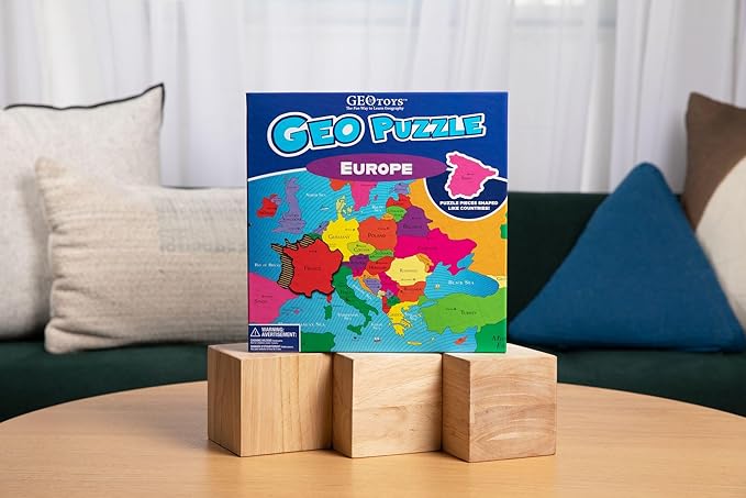 GeoToys GeoPuzzle, Europe Shaped Jigsaw Puzzles, Geography Game & Map Puzzle - Image 5