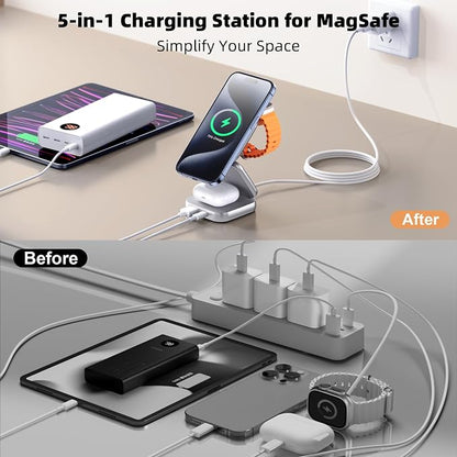 5-in-1 Wireless Charger for MagSafe, AC ISLAND Portable Travel Charging Station - Image 6