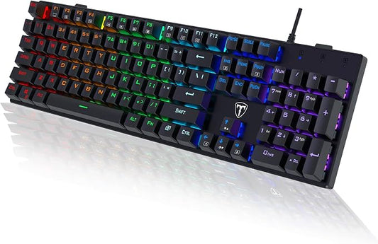 RisoPhy Mechanical Gaming Keyboard, RGB 104 Keys Ultra-Slim LED Backlit USB by RisoPhy