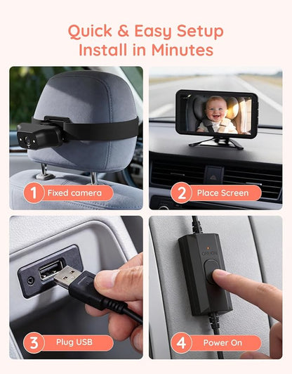 Babyvue BV5 Baby Car Camera 1080P, Dual USB Powered - Image 7