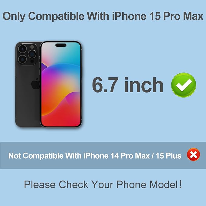 Compatible for iPhone 15 Pro Max Privacy Screen Protector Tempered Glass 6.7 - Image 2