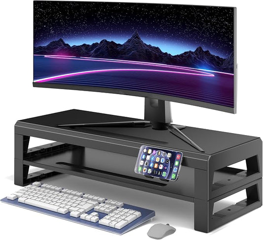 2-Tier Metal Computer monitor stand Laptop Desk Shelf & Monitor Riser ，21.55 by Unknown
