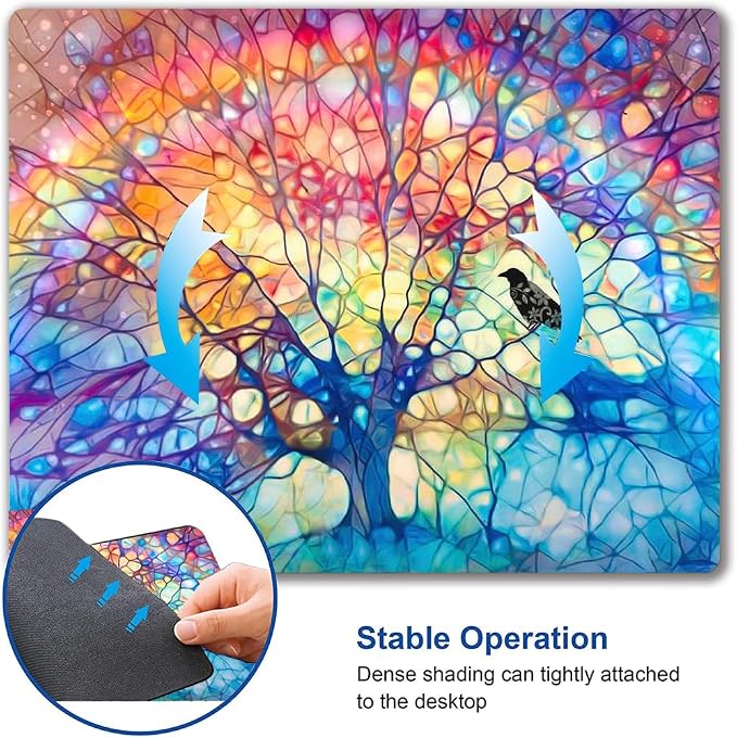 Mouse Pad, Cute Mouse Mat for Women, Square Waterproof Non-Slip Rubber Base - Image 6