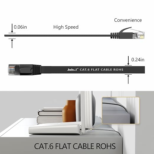 Jadaol Cat 6 Ethernet Cable 100ft, 10Gbps Support Cat8 Cat7 Network, Flat RJ45 - Image 4