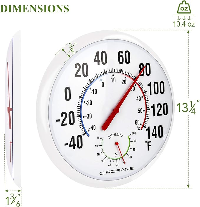 Circrane 13.25 Inch Round Thermometer - Image 3