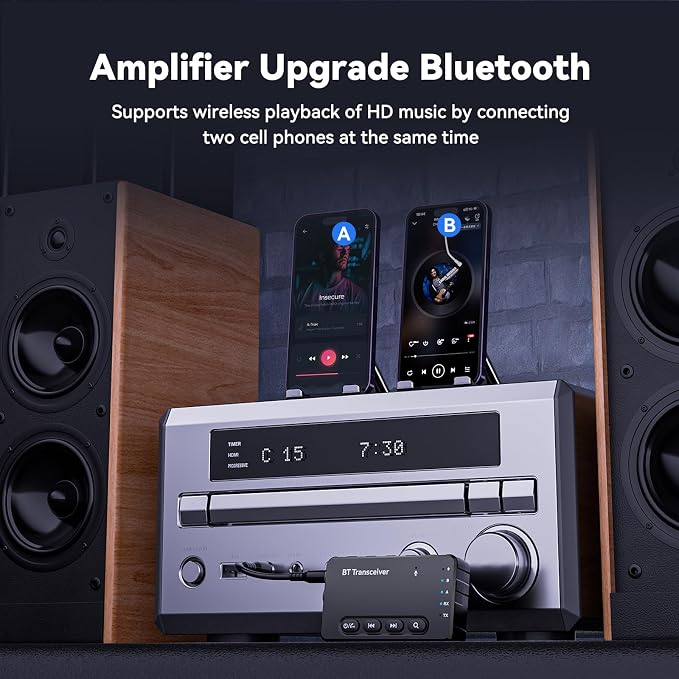 Bluetooth Transmitter Receiver aptX Adaptive/Low Latency/HD Bluetooth Adapter - Image 8