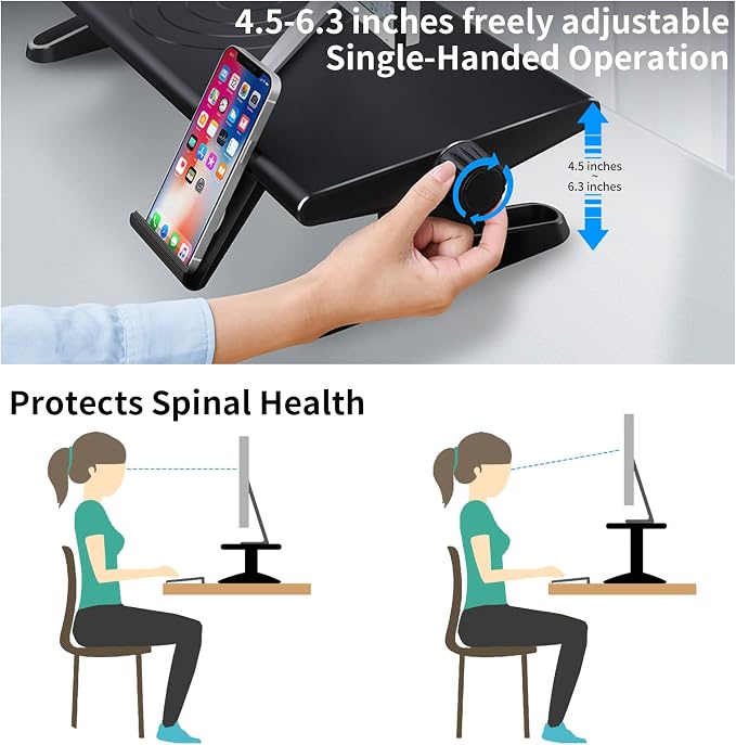 Computer Monitor Stand Riser for Desk, 4.5-6.3 Inches Freely Height Adjustable - Image 2