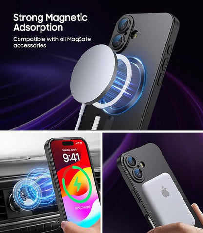 Magnetic for iPhone 16 Case Slim Soft Silicone Bumper Shockproof Metallic - Image 3