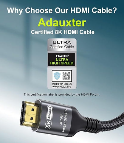Certified 10K 8K HDMI 2.1 Cable 1.64 FT, 48Gbps Ultra High Speed HDMI Cable - Image 2