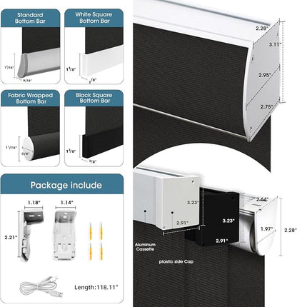 SmartWings Motorized 100% Blackout Shades Blinds, Custom Size, Cordless Window - Image 4