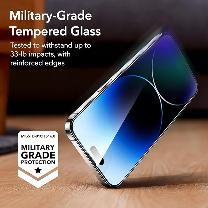 ESR 3 Pack for iPhone 14 Pro Screen Protector, Tempered Glass Film - Image 3