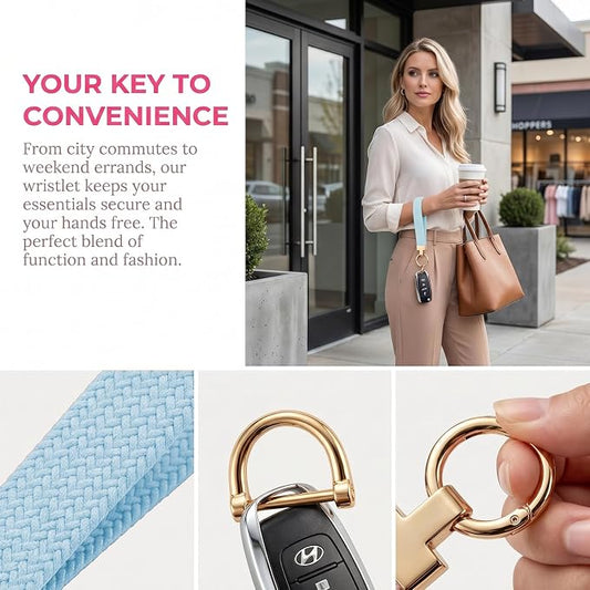 Weixiltc Keychain Wristlet for Women, Elastic Woven Lanyard - Image 2