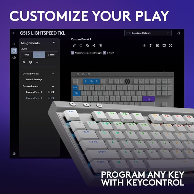 Logitech G515 Lightspeed TKL Low Profile Wireless Gaming Keyboard, LIGHTSYNC RGB - Image 7