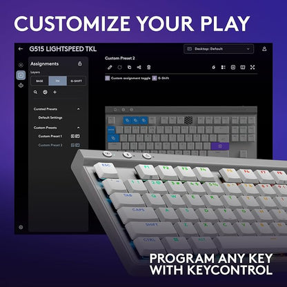 Logitech G515 Lightspeed TKL Low Profile Wireless Gaming Keyboard, LIGHTSYNC RGB - Image 7
