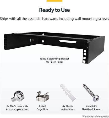StarTech.com 2U Wall Mount Network Rack - 14 in Deep - 19" Patch Panel Bracket - Image 5
