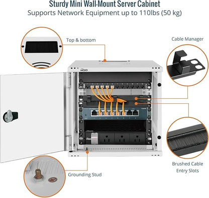 Tecmojo 6U 10 inch Rack, Wall Mount Network Cabinet Set, 12.3W x 13D x 11.8H- - Image 4